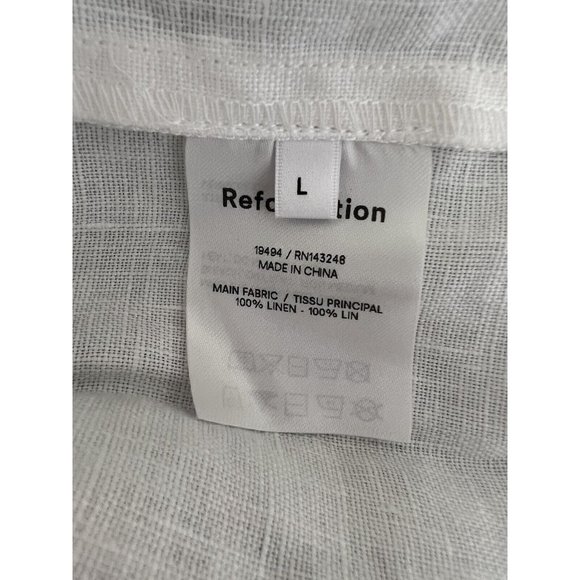 Reformation Swan White Linen Top Size Large - Picture 8 of 9